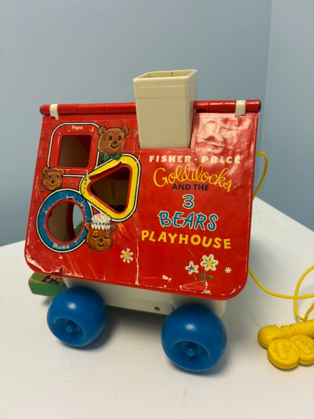 Vintage 1967 Fisher Price Goldilocks & 3 Bears Playhouse #151 Complete + Extras